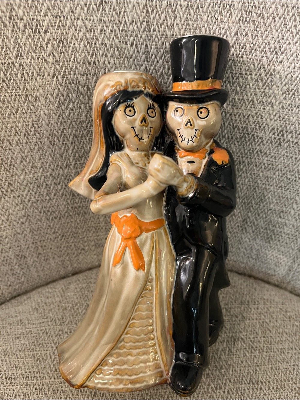 Yankee Candle Boney Bunch 2016 taper holder The Last Tango skeleton bride groom